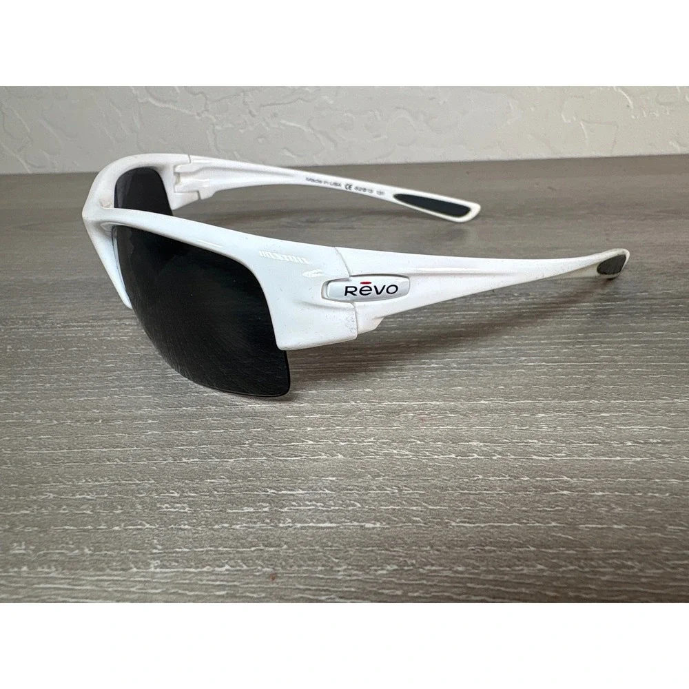 Revo Chasm RE4046-06‎ Polarized Sunglasses White Wrap Sport Mens Made in USA